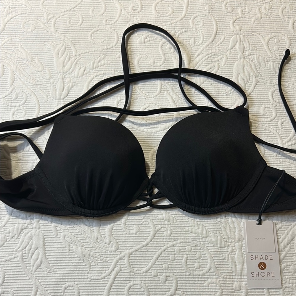 Shade & Shore Elegant Black Swim Top